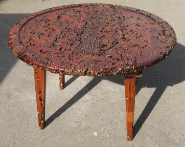 Reclaimed Creations - wormwood table - Trinity River Marine